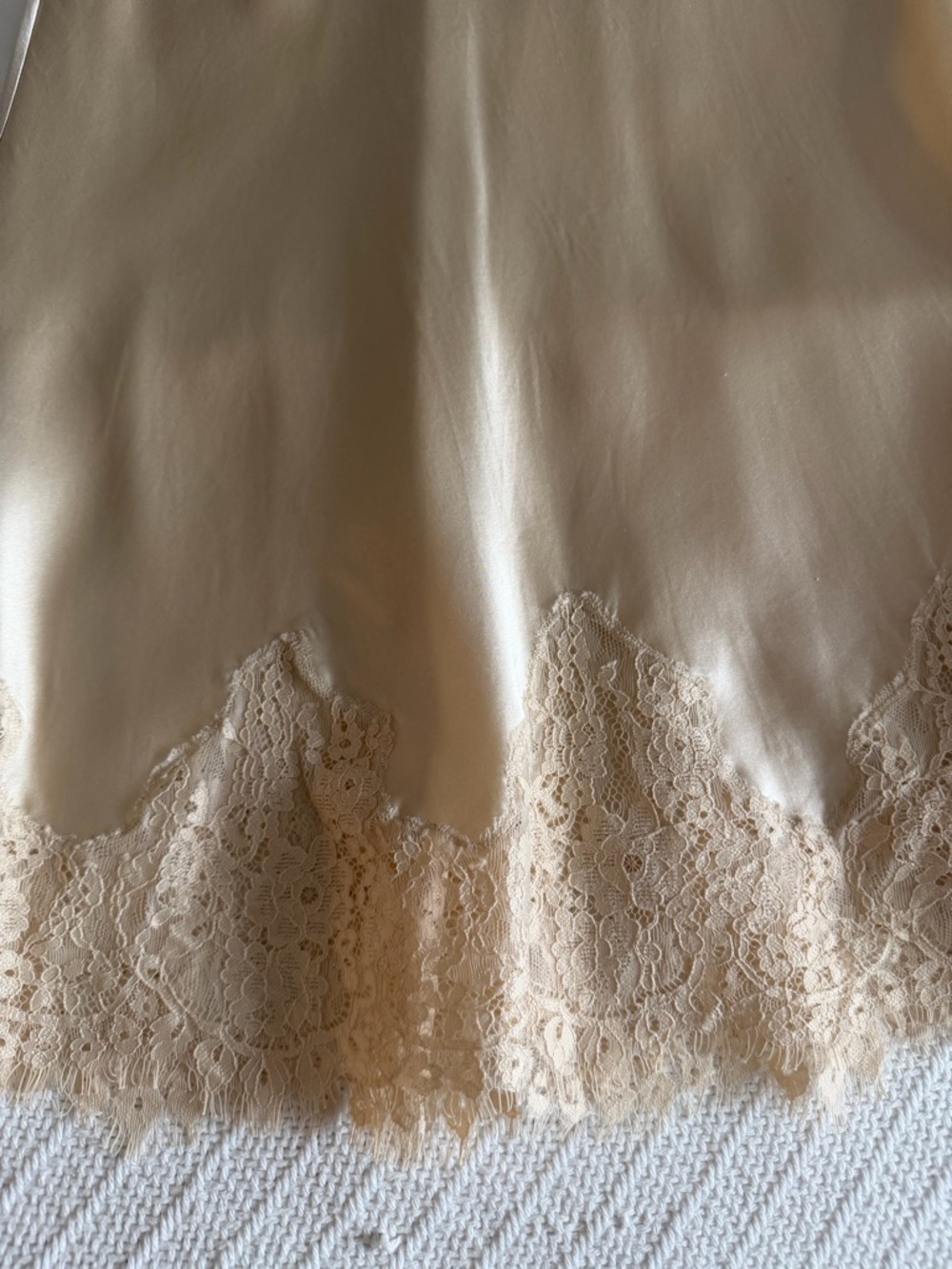 Reformation Satin Slip Skirt in Champagne Beige - Picture 7 of 8